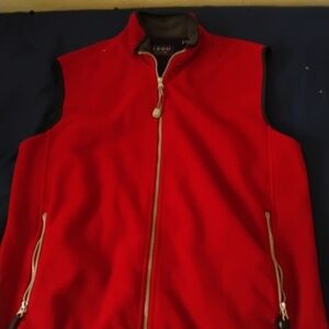 Izod Red Fleece Vest with Stand-Up Collar